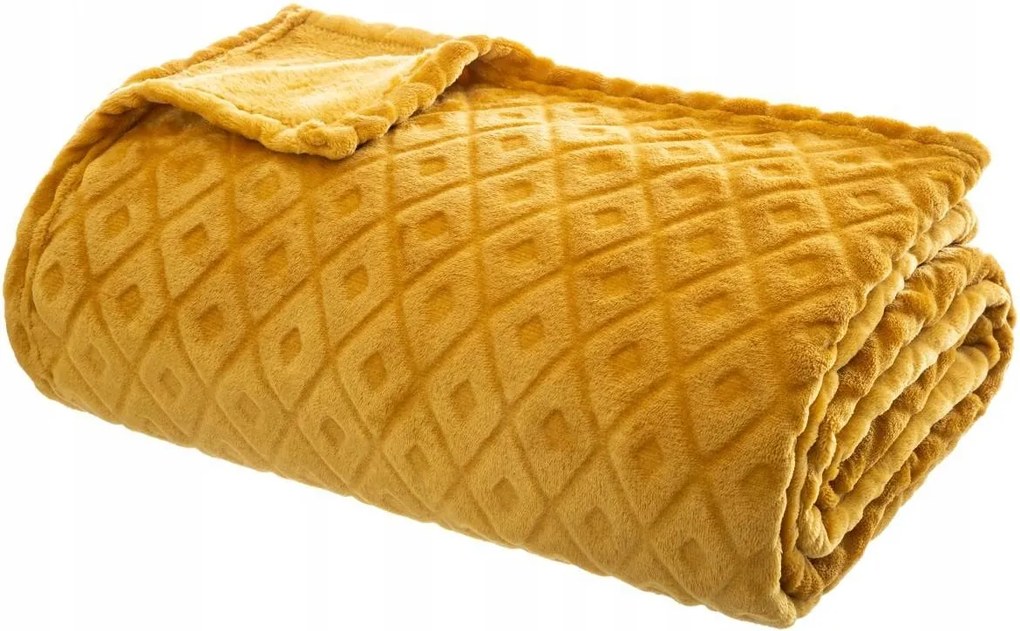 Takaró Puha Meleg Pléd Mustár Ágytakaró 180x230