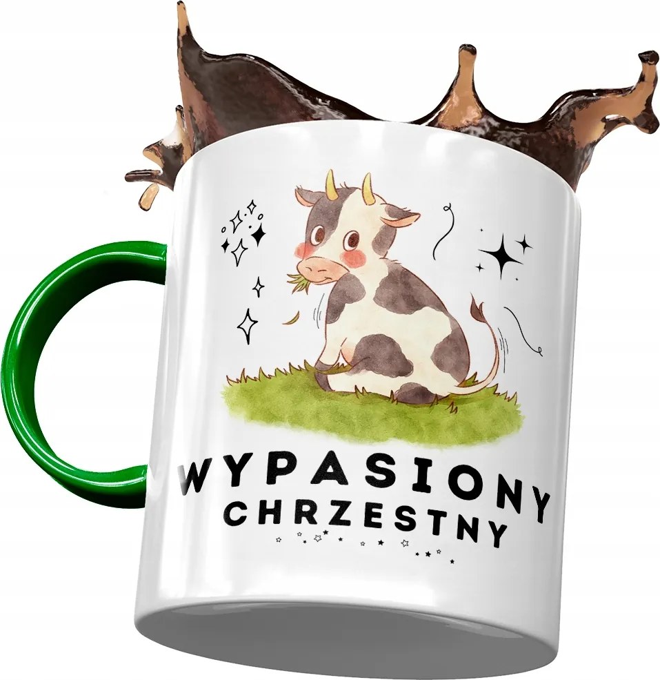 Zöld Bögre Keresztelőre Ideális Ajándék Nyomtatott Fotóval