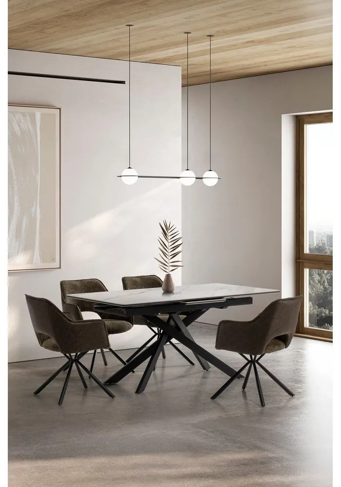 Zöld kárpitozott karfás étkezőfotel szett 2 db-os Mariel – Marckeric