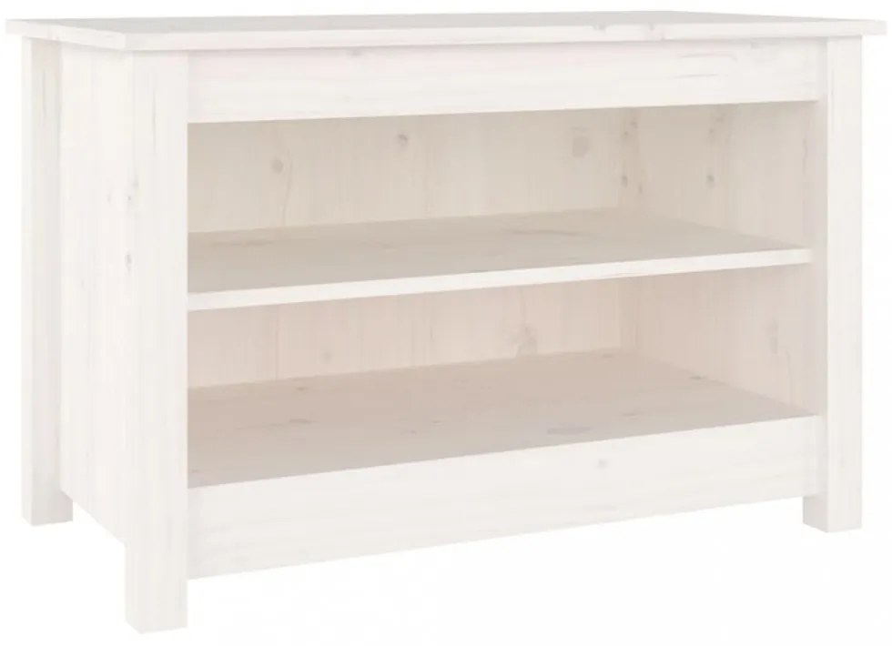 fehér tömör fenyőfa cipőtároló pad 70x38x45,5 cm