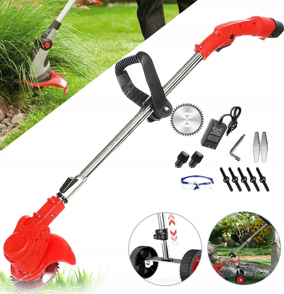 Akkumulátoros fűnyíró három vágófejjel, Elektromos fűnyíró