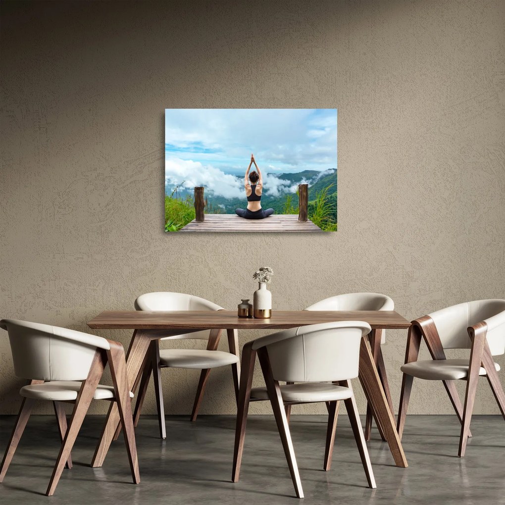 Üveg kép - Jóga (70x50 cm)