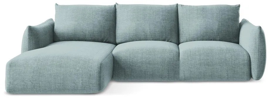 Kék kinyitható sarokkanapé (bal oldali-heverő résszel) Leila – Makamii