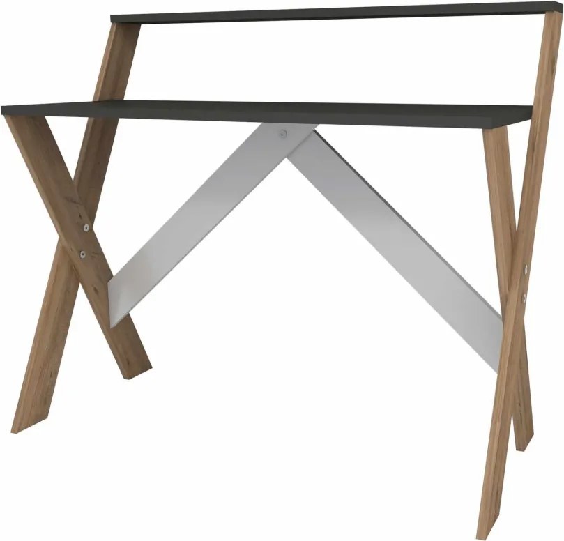 Íróasztal, antracit-atlanti fenyő, 90 cm