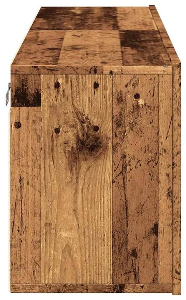 2 db antik fa színű falra szerelhető TV-szekrény 60 x 30 x 41cm