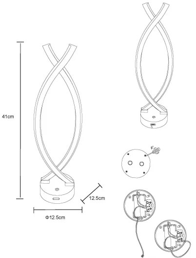 Globo 58457S - HELA LED érintős asztali lámpa, 1W, 3,7V, fekete
