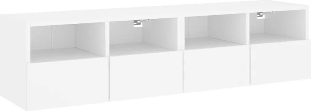 vidaXL 2 db fehér szerelt fa fali TV-szekrény 60 x 30 x 30 cm