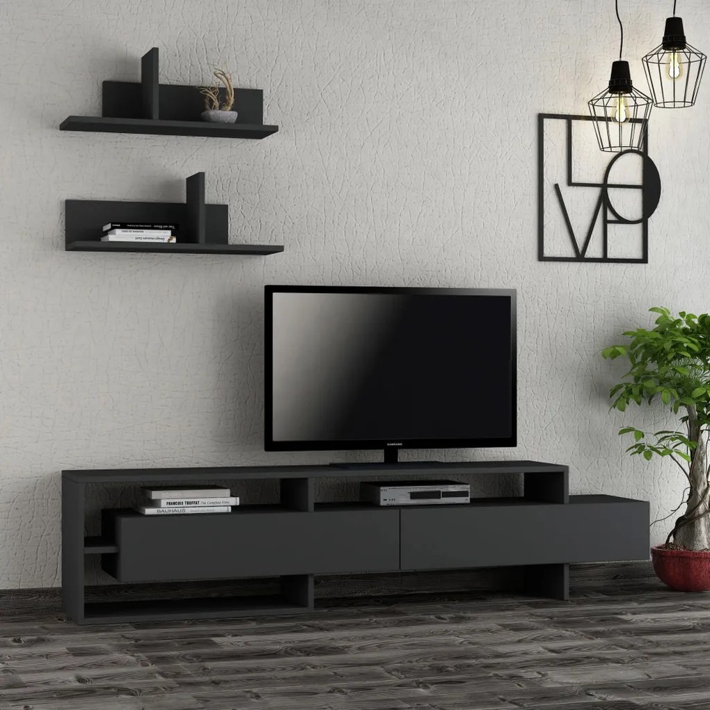 Gara TV-állvány, antracit, 180 cm