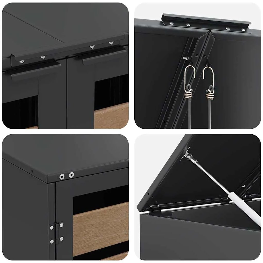 Hulladékgyűjtő tároló gázliftinges fedéllel 240L-es kukához