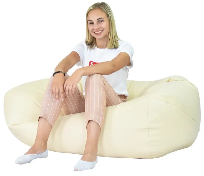 EMI Körte alakú bézs műbőr babzsákfotel