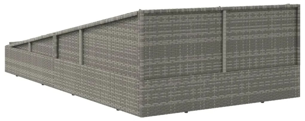 Szürke polyrattan kerti ágy 110x200 cm
