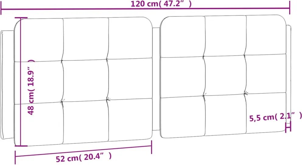 fekete műbőr fejtámla párna Zadar 120 cm