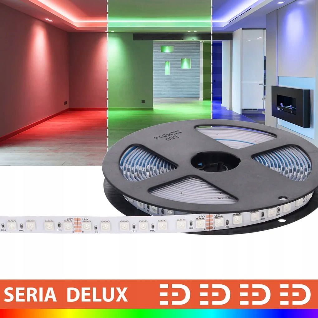 Led szalag többszínű|Teljes RGB|24V|98 LED/m|7 év garancia| 1m