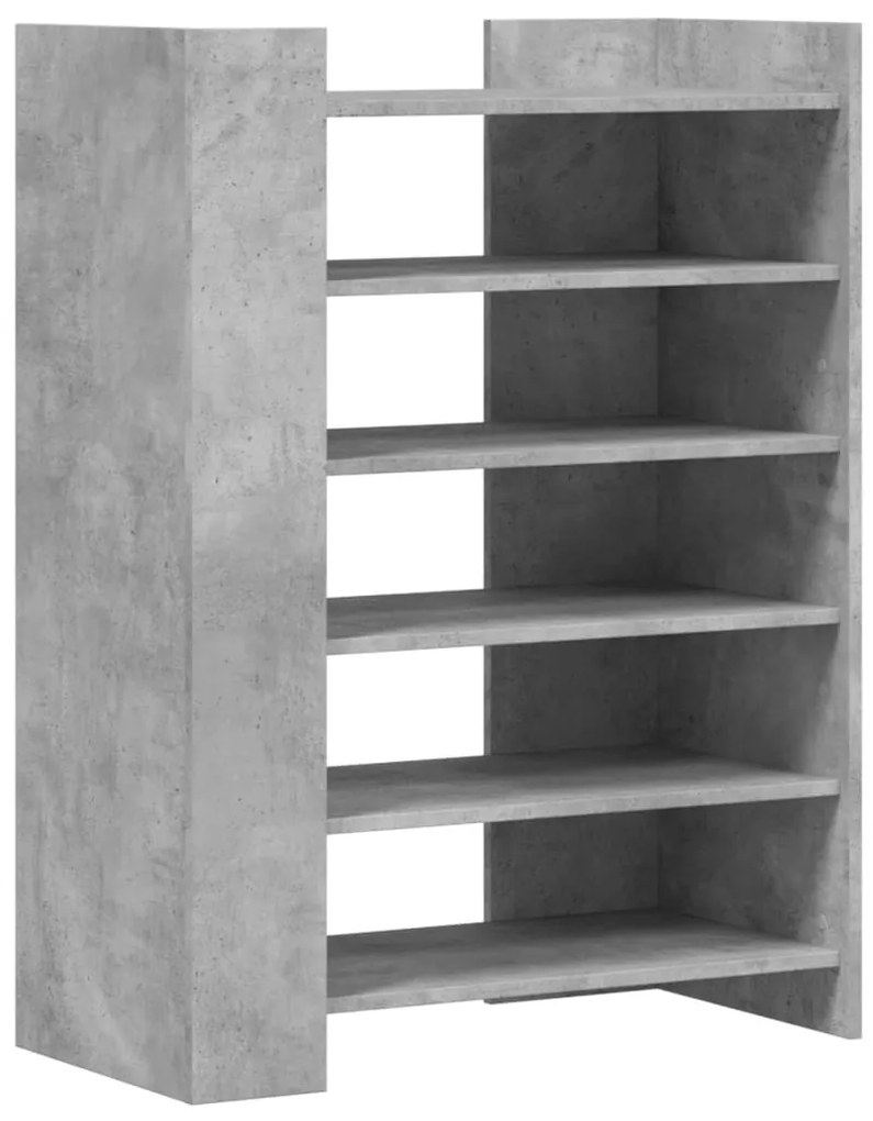 betonszürke szerelt fa cipősszekrény 74,5 x 37,5 x 100 cm