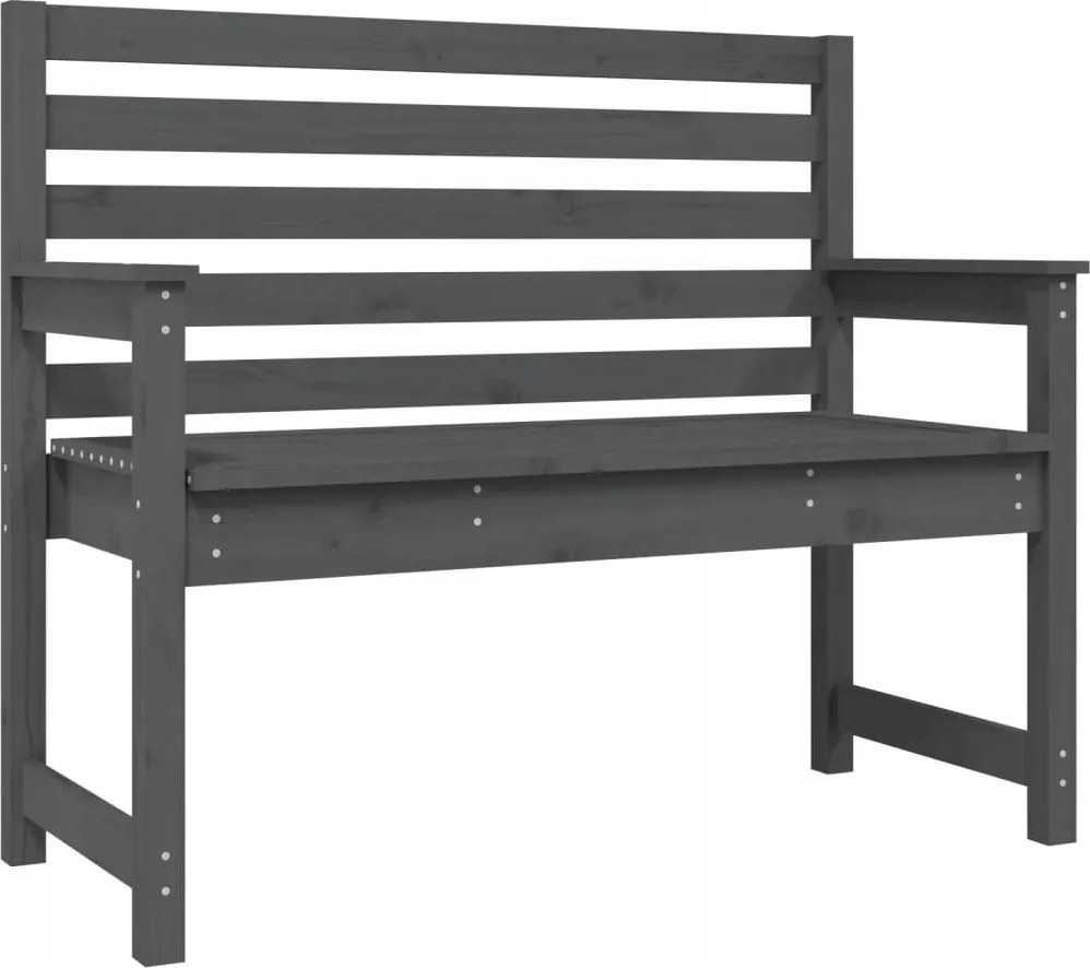 Kerti Pad, szürke, 109x48x91,5 cm, tömör fenyőfa