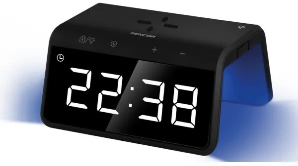 Sencor - LED RGB Ébresztőóra vezeték nélküli töltéssel 10W/1xCR2032