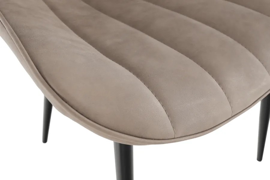 Szék, ekobőr szürkésbarna taupe/fekete, HAZAL