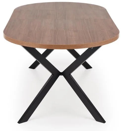 Peroni bővíthető étkezőasztal dió / fekete 100-250 cm