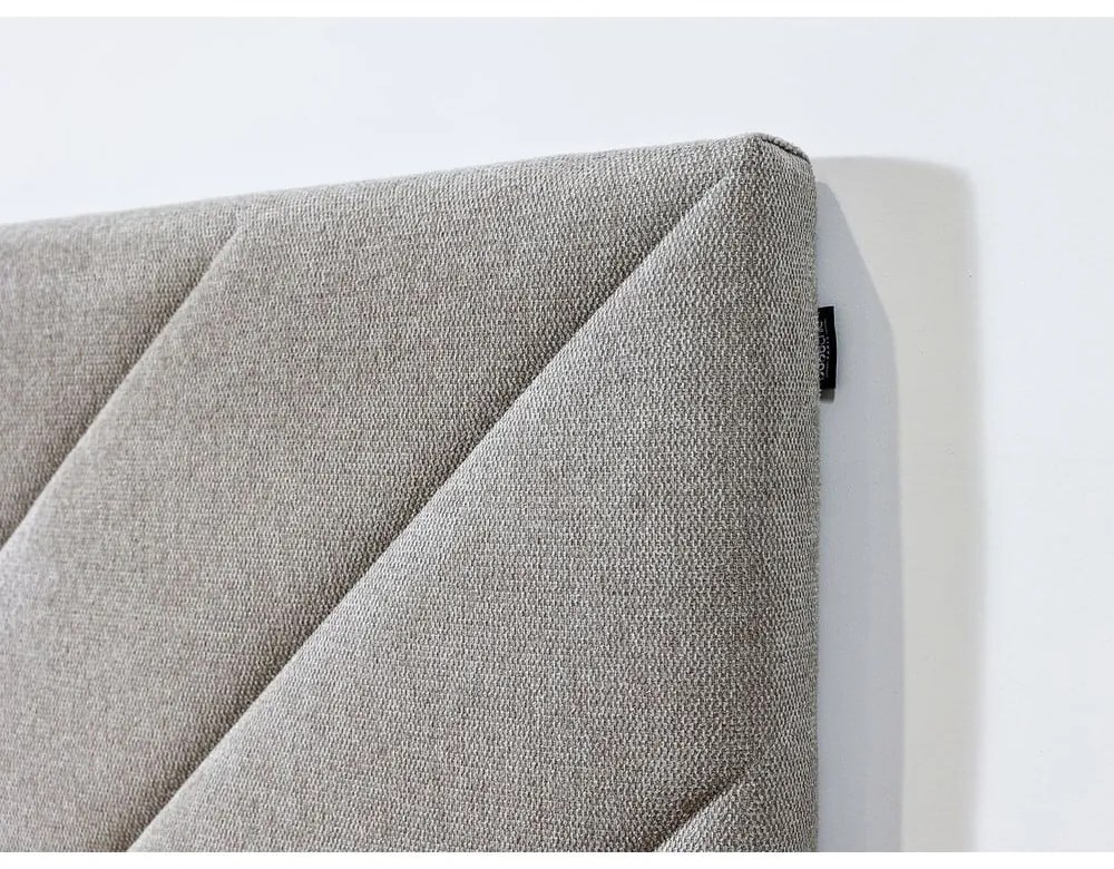 Bézs kárpitozott franciaágy ágyráccsal 160x200 cm Romane – Bobochic Paris