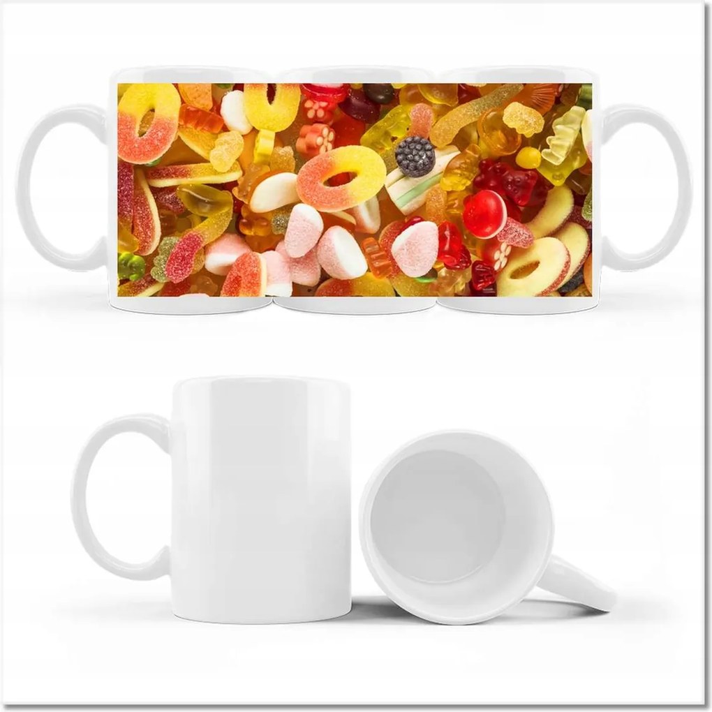 Nyomott mintás bögre Zselé színes zselé Édesség