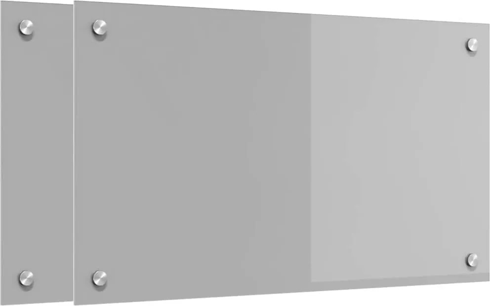 vidaXL Konyhai splashback 2 pcs Világosszürke 70 x 40 cm edzett üveg