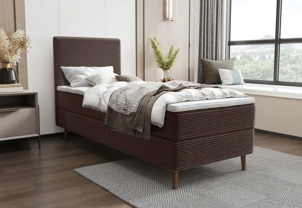 RANA comfort kárpitozott boxspring ágy, 90x200, poso 115, balos