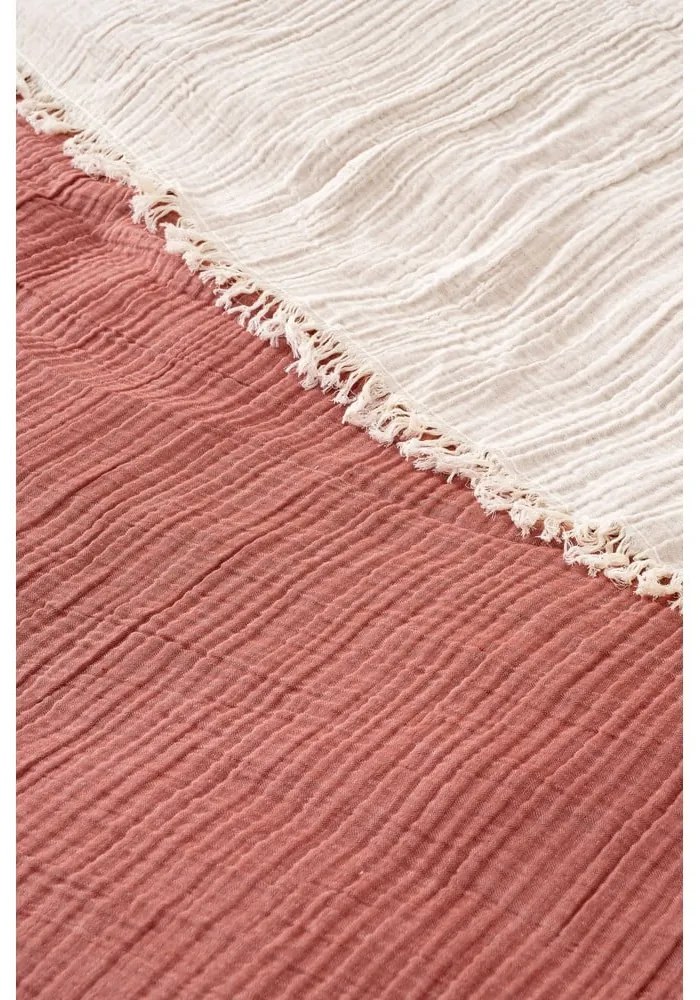 Téglavörös muszlin ágytakaró franciaágyra 230x250 cm – Mijolnir