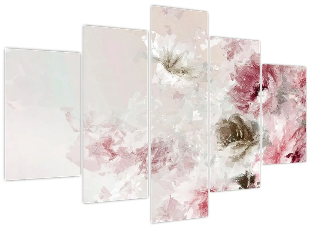 Kép - Festés rózsaszín virágok (150x105 cm)