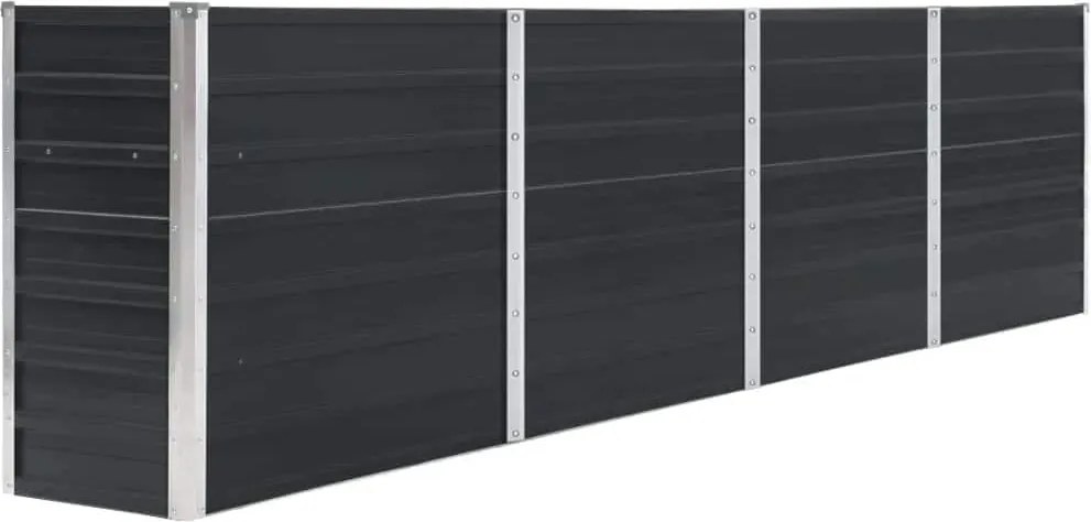 vidaXL antracitszürke horganyzott acél kerti magaságyás 320x40x77 cm