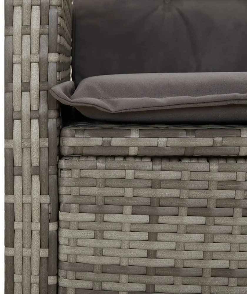 szürke polyrattan dönthető kerti szék párnákkal