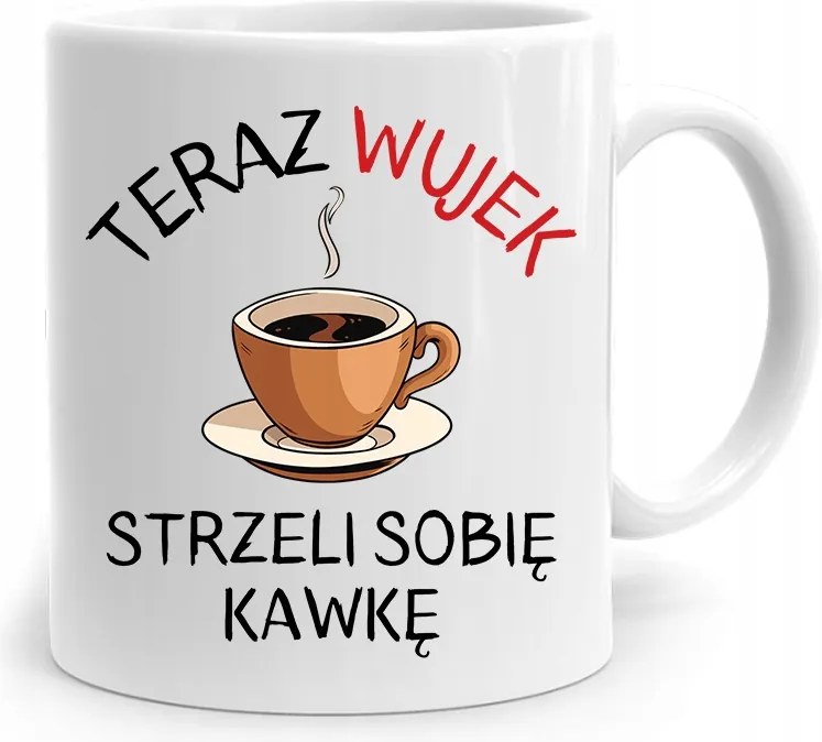 Bögre Ajándék Bácsinak Most A Bácsi Lő Egy Kávét fényképes nyomtatással