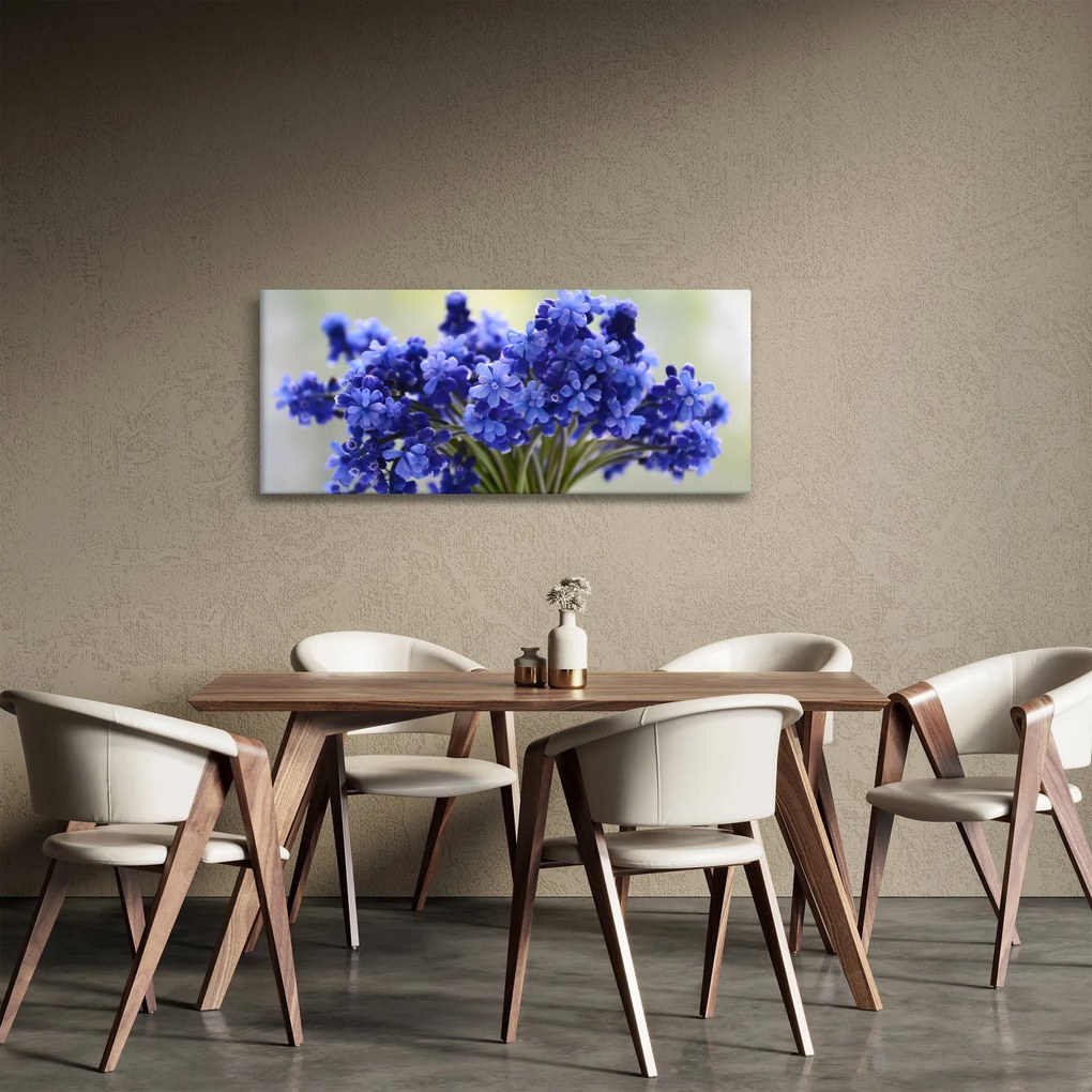 Kék virágos csokor képe (120x50 cm)