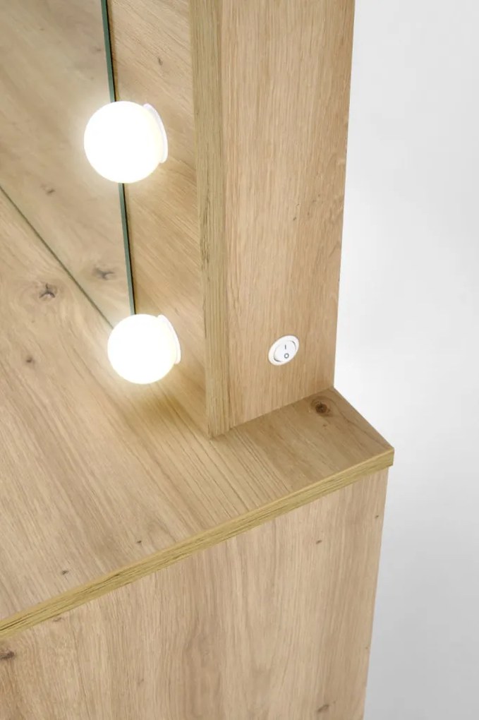 Hollywood XL fésülködő/sminkasztal artisan tölgy