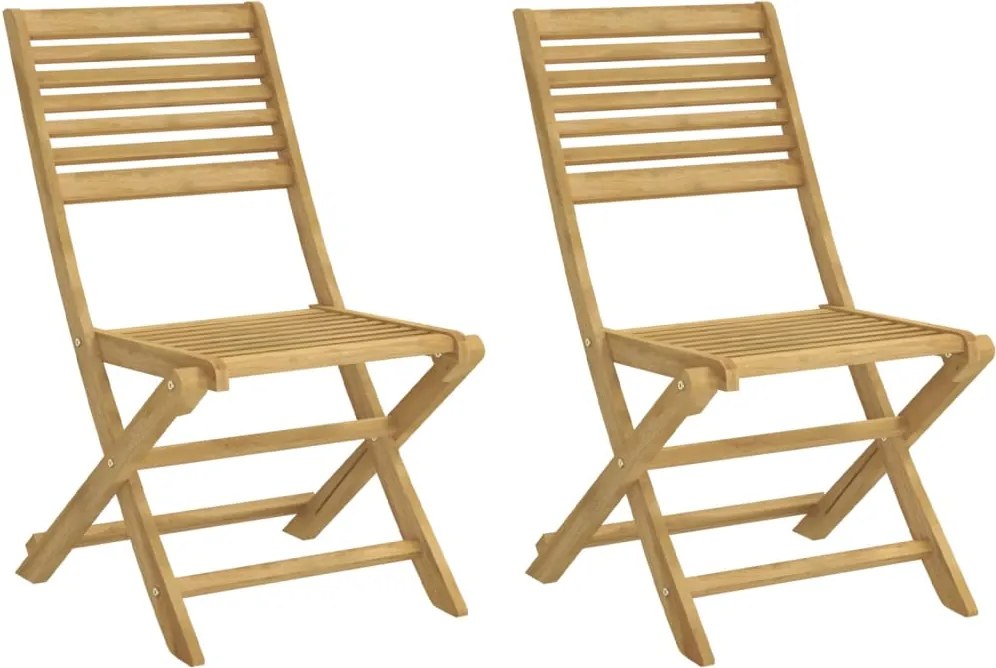 vidaXL 2 db összecsukható tömör akácfa kerti szék 48,5x61,5x87 cm