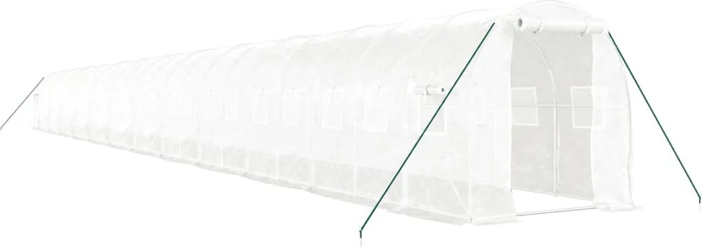 vidaXL fehér acélvázas melegház 48 m² 24 x 2 x 2 m