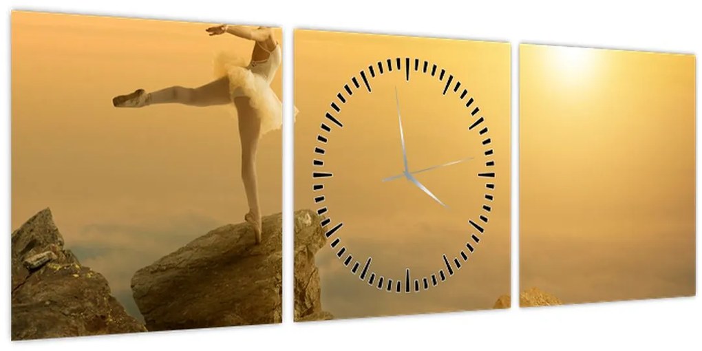 Kép - balerina a sziklán (órával) (90x30 cm)