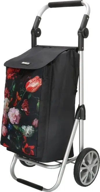 Virágmintás állítható bevásárlókocsi kerekeken „Hercules”