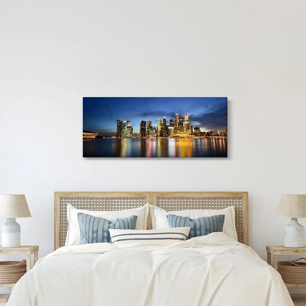 Éjszakai város képe (120x50 cm)