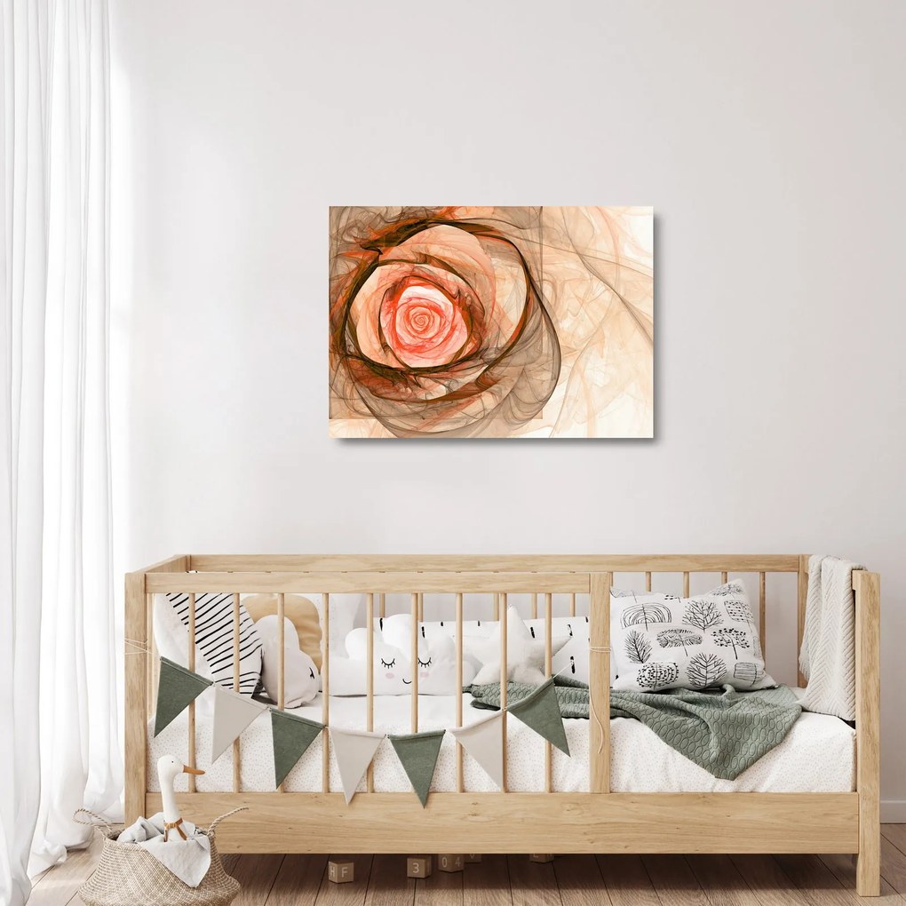 Üveg kép - Absztrakt rózsaszín rózsaszín fehér háttérrel (70x50 cm)