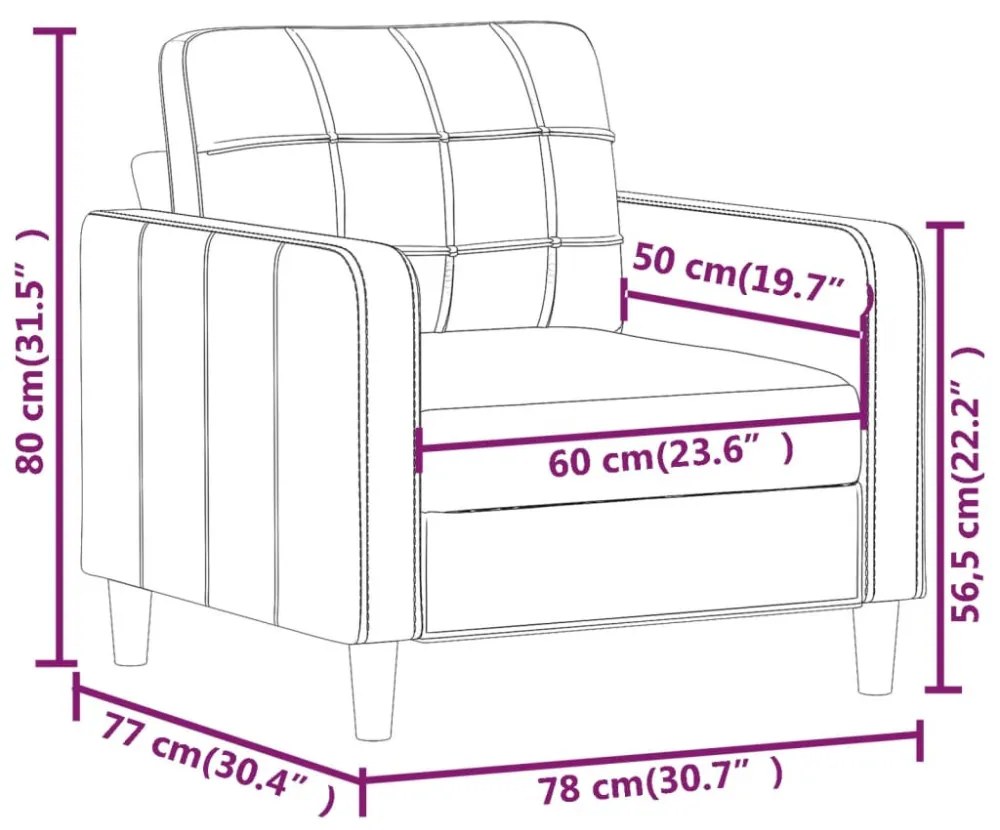 szürke műbőr kanapészék 60 cm
