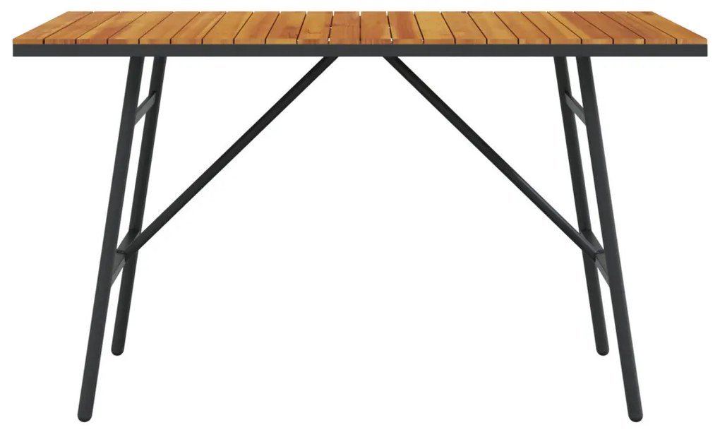 Étkezőasztal - Fekete, 110x55x62 cm, Tömör akácfából