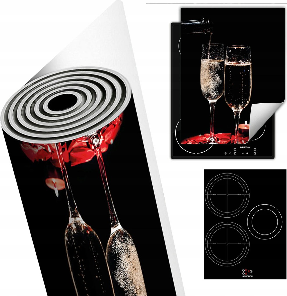 Tűzhelyvédő Szőnyeg Asztali Dekoráció 40x52 fekete piros bordó