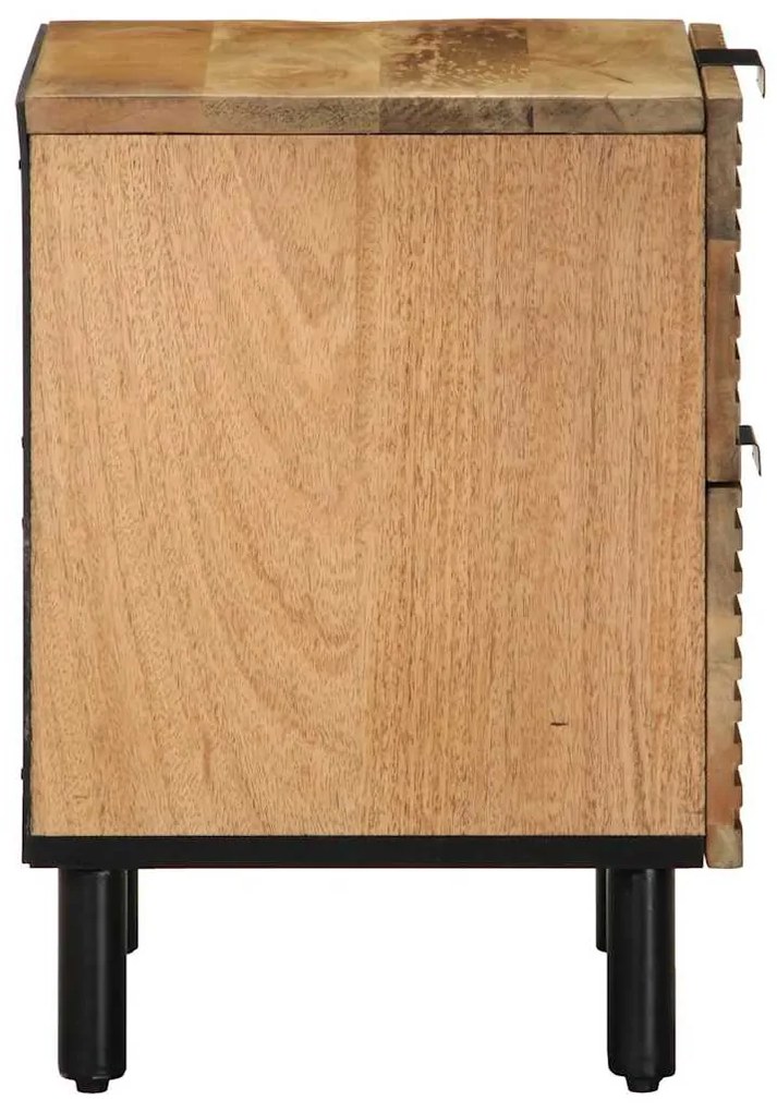 2 db barna tömör mangófa éjjeliszekrény 40 x 33 x 46 cm