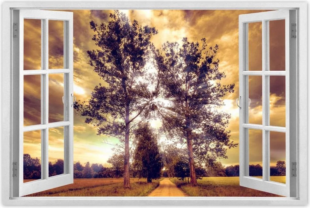 Poszterek 120x80 Vidéki tájkép úttal