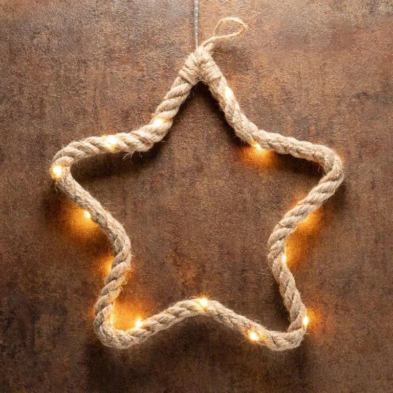 NEXOS Csillag karácsonyi dekoráció 15 LED meleg fehér 2 db