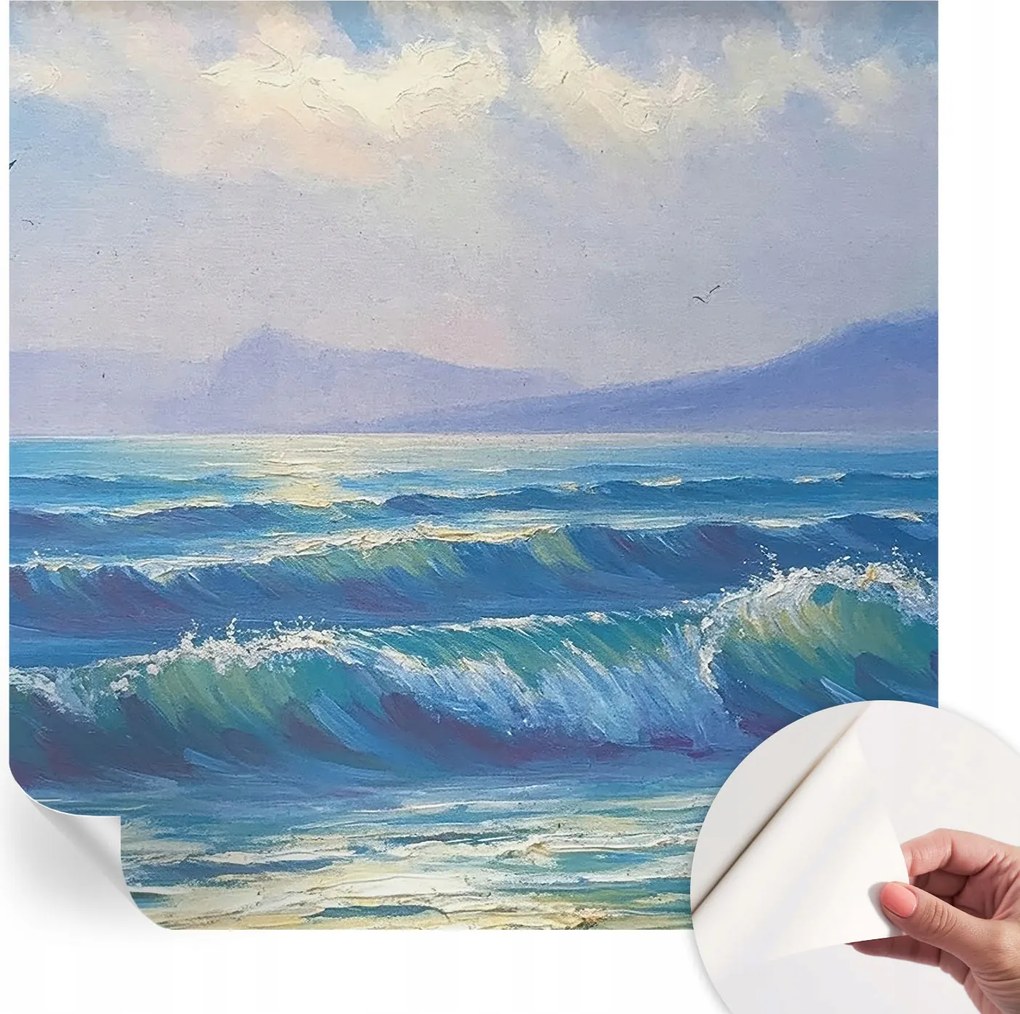 Öntapadós Dekoratív Fotótapéta Hálószobába Tengeri hullámok 250x250 cm