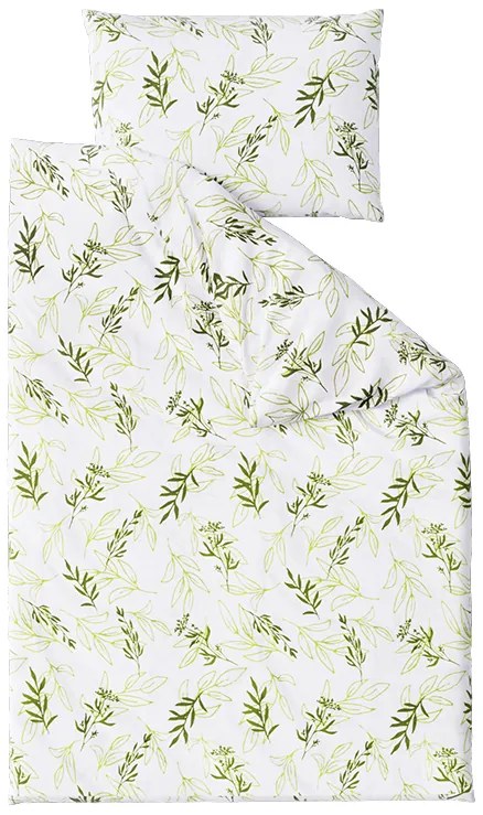 Fehér WILLOW LEAVES pamut ágynemű Ágyneműhuzat mérete: 70 x 90 cm | 140 x 200 cm