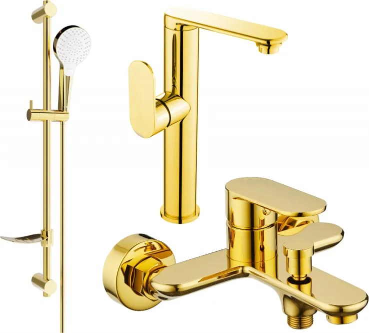 Mexen Milo DF05 kád készlet, arany - 713153DF05-50