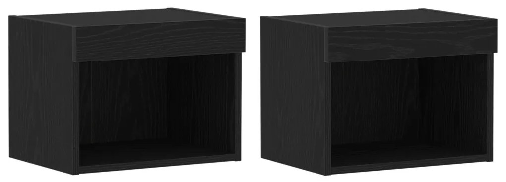 Lebegő polc 2 db Fekete tölgy 40x28,5x40 cm MDF