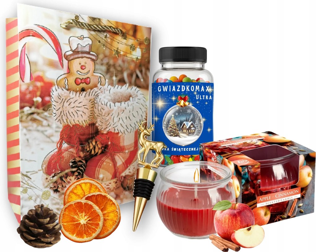 Mikulás Karácsonyi Ajándék Szett Neki Gyertya Bordugó